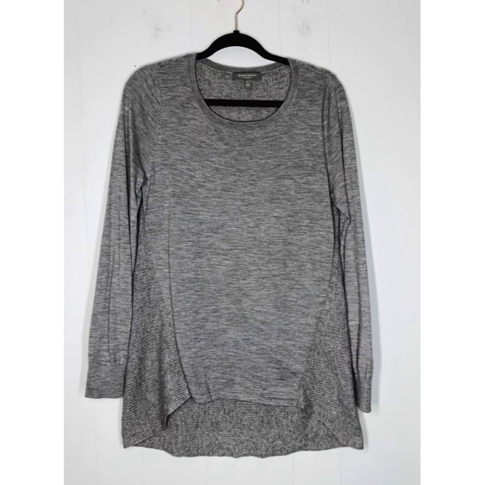 Neiman Marcus 100% Cashmere Gray Tunic Sweater Women's S High-Low Hem
